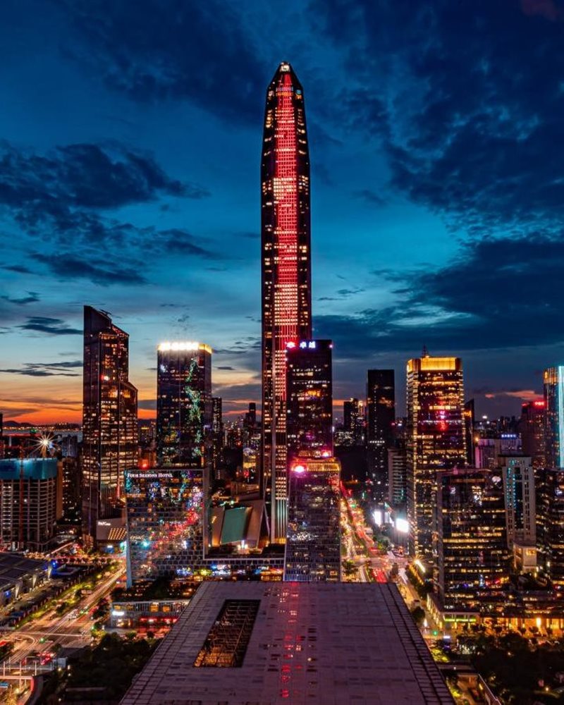 Shenzhen city night skyline